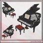 Piano Machine Embroidery Design, Musical Instrument, Baby Grand, Ivory Keyboard, 6 Sizes (3156)