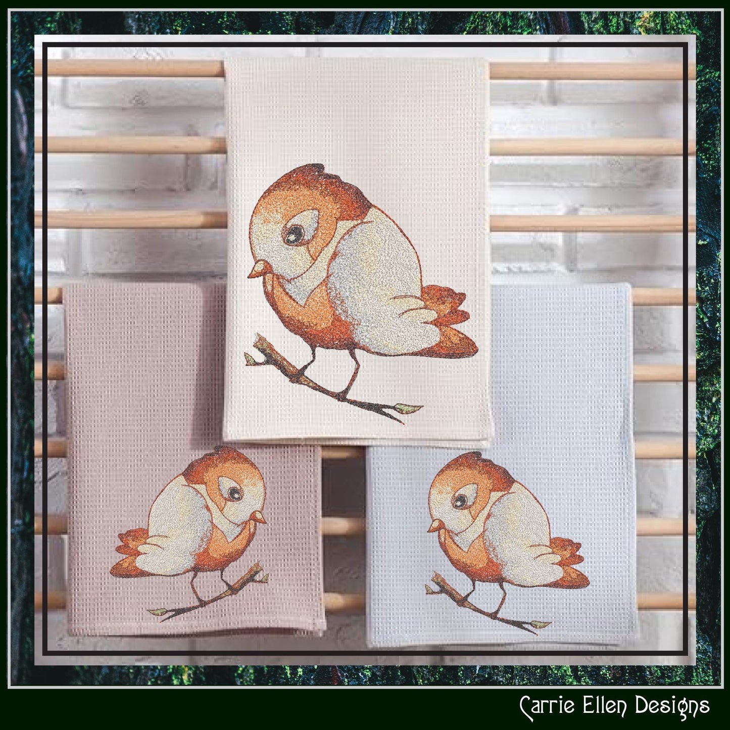 Bird Machine Embroidery Design, Artistic Watercolor Photo Stitch Bird, Nature Lover Gift, 4 Sizes (3141)