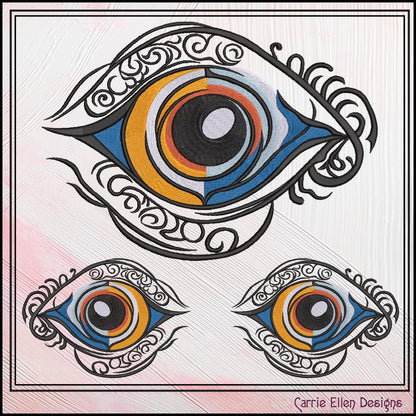 Eye of Horus Machine Embroidery Design, Ancient Egyptian Hieroglyph Symbol, Wedjat Edjat Eye, 6 Sizes (3147)