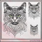 Cat Machine Embroidery Design, Artistic Feline Line Art, Tattoo Art, Detailed Pet Sketch Design, 6 Sizes (3150)