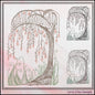 Artistic Willow Tree Machine Embroidery Design, Line Art Sketch Tree Pattern, Weeping Willow, 6 Sizes (3202)
