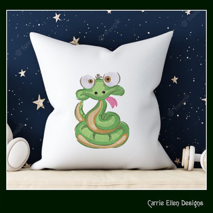 Snake Machine Embroidery Design, Cute Crazy Snake Embroidery Pattern, Free Hugs Cartoon Snake, 6 Sizes (3204)