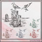 Seagull Machine Embroidery Design, Marine Bird Sketch Pattern, Sea Bird Stitch File, Coastal Beach Scene, 6 Sizes (3167)