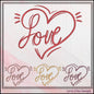 Love Machine Embroidery Design – Valentine’s Day Holiday Pattern, Romantic Heart Doodle, 6 Sizes (3131)