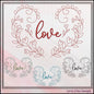 Love Machine Embroidery Design – Valentine’s Day Holiday Pattern, Romantic Heart Floral Vines, 6 Sizes (3127)