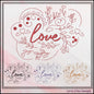 Love Machine Embroidery Design – Valentine’s Day Holiday Pattern, Romantic Doodle Floral Vines, 6 Sizes (3126)