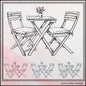 Patio Table Machine Embroidery Design, Wooden Table and Chairs Sketch Design, Relaxing Porch Seating Setting, 6 Sizes (3181)
