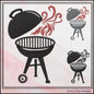 Barbeque Grill Machine Embroidery Design, Charcoal Grill Design, Outdoor Cooking Kettle with Flames, 6 Sizes (3186)