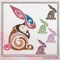 Rabbit Machine Embroidery Design, Abstract Rabbit with Swirls, Easter Bunny Pattern, 6 Sizes (2315)