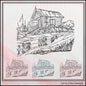 Beach Shack Sketch Machine Embroidery Design, Seaside Sand Dunes Coastal Line Art Landscape Design, 6 Sizes (3178)