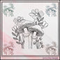 Mushroom Garden Line Art Machine Embroidery Design, Floral Mushroom Fungus Garden Sketch, 6 Sizes (3211)